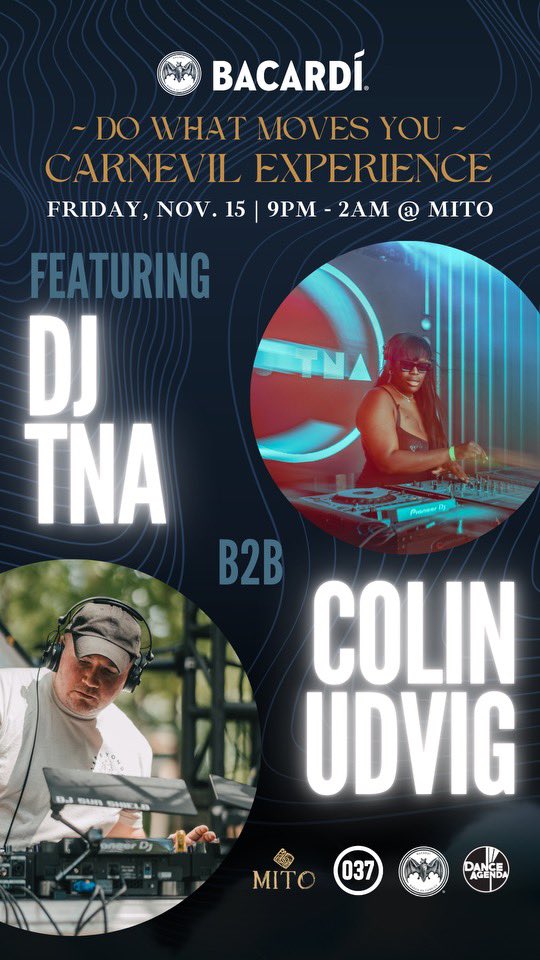 Tomorrow night (Friday) at Mito in Roseville! 🪩😈 Tickets: mydanceagenda.ticketsauce.com/e/carnevil-exp…