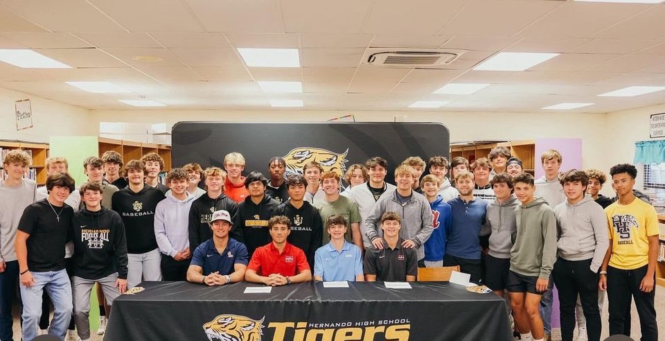 Hernando Tiger Baseball (@hhstigerbsbl) on Twitter photo Congratulations to these 4 guys on signing yesterday! We are extremely proud of them and the work they have put in to get to this point.
<a href="/LukeRomine/">Luke Romine 18</a> : <a href="/OleMissBSB/">Ole Miss Baseball</a>
<a href="/Preston59322571/">Preston Johnson</a>: <a href="/NWCCBaseball/">Northwest Baseball</a>
<a href="/Connor_3_Young/">Connor Young</a>: <a href="/NWCCBaseball/">Northwest Baseball</a>
<a href="/PenaJosh1323/">Josh Peña</a>: <a href="/NWCCBaseball/">Northwest Baseball</a> Congratulations to these 4 guys on signing yesterday! We are extremely proud of them and the work they have put in to get to this point.
<a href="/LukeRomine/">Luke Romine 18</a> : <a href="/OleMissBSB/">Ole Miss Baseball</a>
<a href="/Preston59322571/">Preston Johnson</a>: <a href="/NWCCBaseball/">Northwest Baseball</a>
<a href="/Connor_3_Young/">Connor Young</a>: <a href="/NWCCBaseball/">Northwest Baseball</a>
<a href="/PenaJosh1323/">Josh Peña</a>: <a href="/NWCCBaseball/">Northwest Baseball</a>