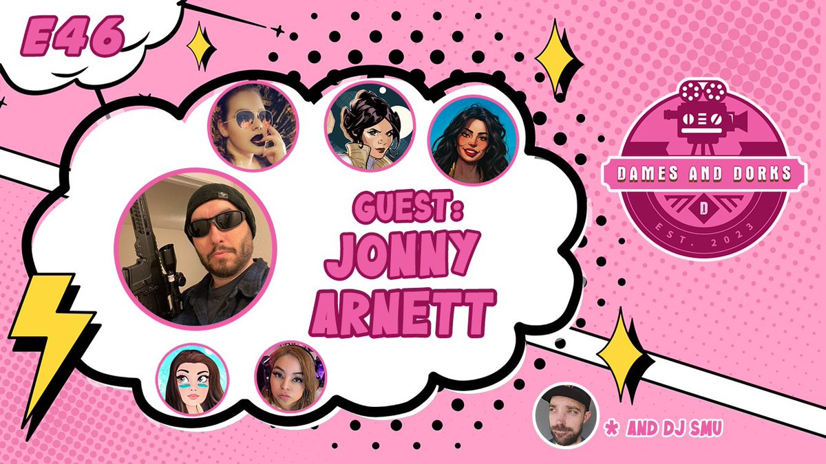 𝚗𝚘𝚖𝚒 𝚝𝚑𝚎 𝚘𝚗𝚕𝚢♡︎ (@nomiwithoutyou) on Twitter photo ✨TONIGHT✨ join us for Dames and Dorks with special guest <a href="/JonnyArnett64/">Jonny Arnett</a>! We’ll be talking about Nintendo creating a music app, Jessica Jones/Punisher/Daredevil as the Defenders and more! Come thru 8pm est!
<a href="/300mirrors/">Lily*</a> <a href="/sauron_cosplay/">Dr. Rachel Art</a> <a href="/Sevvy_707/">Sevvy</a> <a href="/DreamingTabitha/">Tabitha*🇺🇸</a> <a href="/DJSmu/">Smu The DJ</a> ✨TONIGHT✨ join us for Dames and Dorks with special guest <a href="/JonnyArnett64/">Jonny Arnett</a>! We’ll be talking about Nintendo creating a music app, Jessica Jones/Punisher/Daredevil as the Defenders and more! Come thru 8pm est!
<a href="/300mirrors/">Lily*</a> <a href="/sauron_cosplay/">Dr. Rachel Art</a> <a href="/Sevvy_707/">Sevvy</a> <a href="/DreamingTabitha/">Tabitha*🇺🇸</a> <a href="/DJSmu/">Smu The DJ</a>
