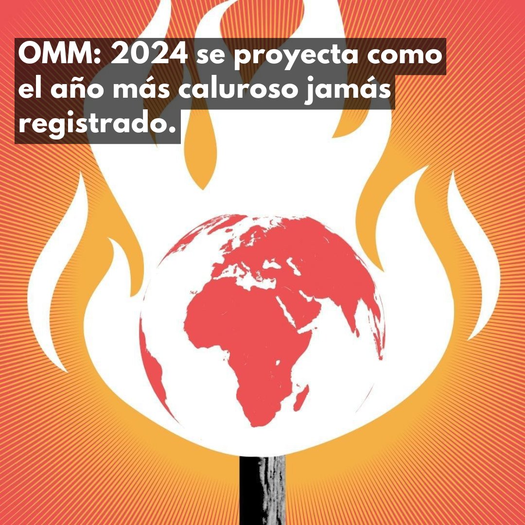 🚨 🌡️ 2024 se proyecta como el año más caluroso jamás registrado.

La última década también es la más cálida registrada.

En su informe sobre el estado del clima, la @‌WMO alerta: los gases de efecto invernadero impulsan un calentamiento global sin precedentes.

Se necesita