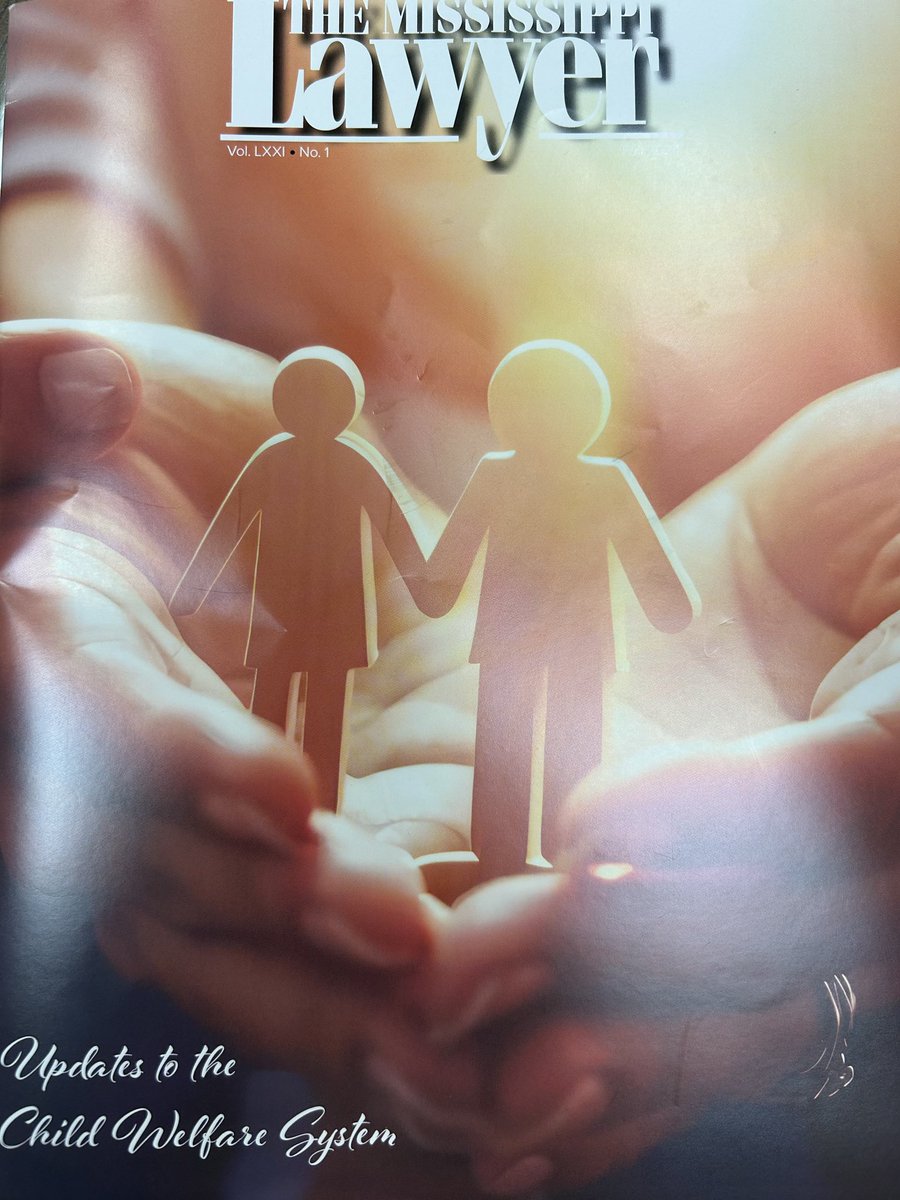 repcockerham's tweet image. Check out articles written by @MS_CPS Commissioner Sanders, @bricewigginsMS and me in the Fall 2024 issue of The Mississippi Lawyer highlighting legislation/appropriations passed by the MS House and Senate and CPS’s work on behalf of our children.