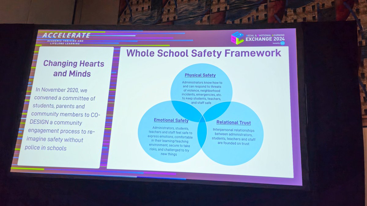 ChiPubSchools's tweet image. Students learn best when they feel safe and supported. At the 2024 SEL Exchange Conference, hosted by @caselorg, Chief of Safety and Security Jadine Chou, along with @COFIOnline Co-Chair Karen Lynn Morton and students, shared our District’s reimagined approach to school safety.…