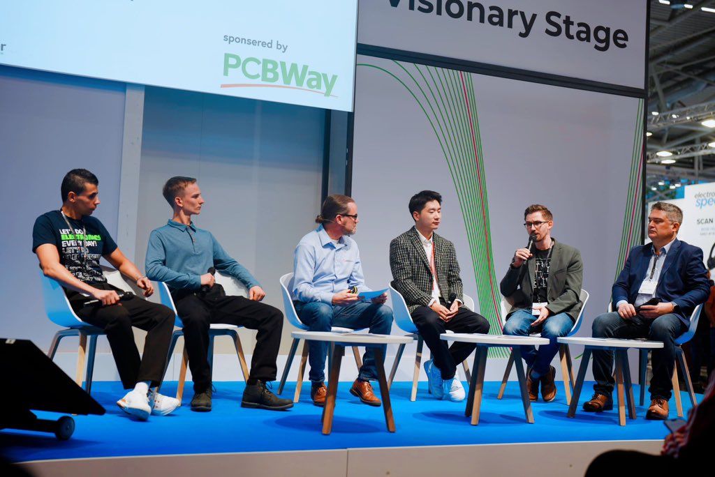 Simon Gao (@realsimon_gao) on Twitter photo Unforgettable experience of the <a href="/Elektor/">Elektor</a> panel discussion with great people.
<a href="/GreatScottLab/">GreatScott!</a>
<a href="/maximagination1/">Max Imagination</a>
<a href="/chris_diy/">DIY GUY Chris</a>
<a href="/briantw/">Brian Tristam Williams</a>
#electronica2024 Unforgettable experience of the <a href="/Elektor/">Elektor</a> panel discussion with great people.
<a href="/GreatScottLab/">GreatScott!</a>
<a href="/maximagination1/">Max Imagination</a>
<a href="/chris_diy/">DIY GUY Chris</a>
<a href="/briantw/">Brian Tristam Williams</a>
#electronica2024