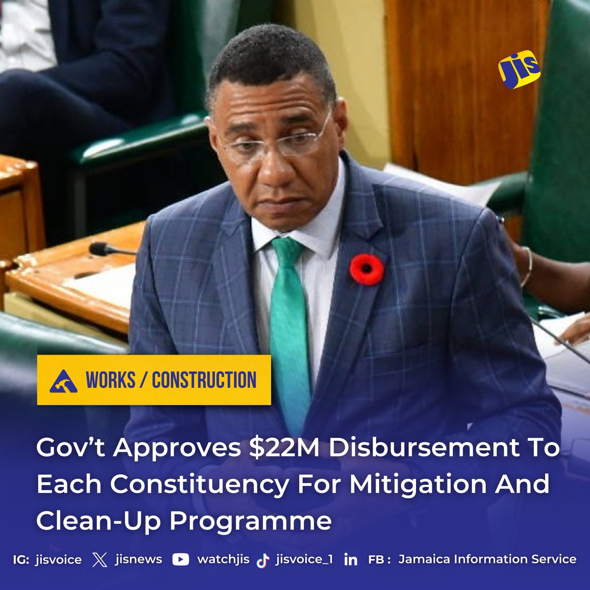The Government has approved the disbursement of $22 million to each of the 63 constituencies to undertake the annual mitigation and clean-up programme.

This is in response to the effects of Tropical Storm Rafael and the heavy rains during the preceding three weeks and subsequent