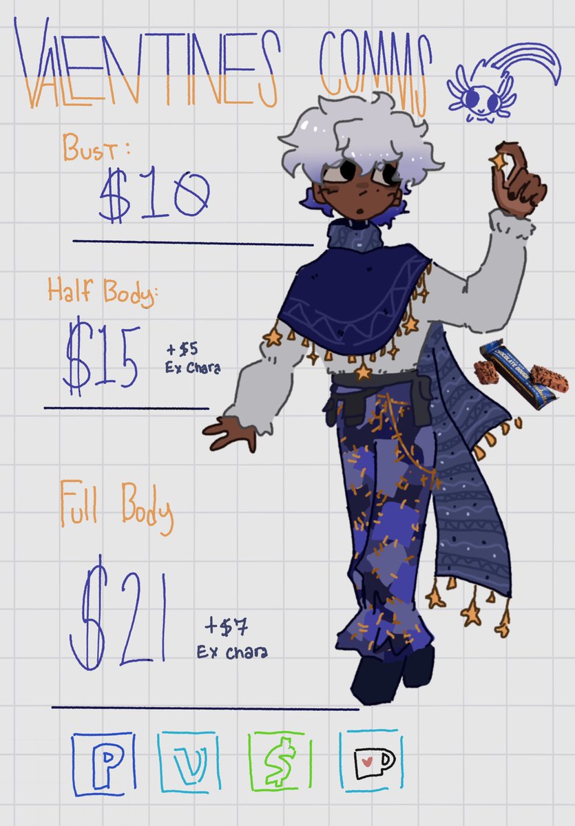 PhostineV's tweet photo. ⭐️COMMS OPEN

HI!! Due to health complications I haven’t been able to work for a few months now &amp; it’s really getting to me, especially with the holidays coming up. So I want to make it known I TAKE COMMISSIONS! I will draw whatever and we can work out prices for anything!!! https://t.co/hD0kxtMB7g