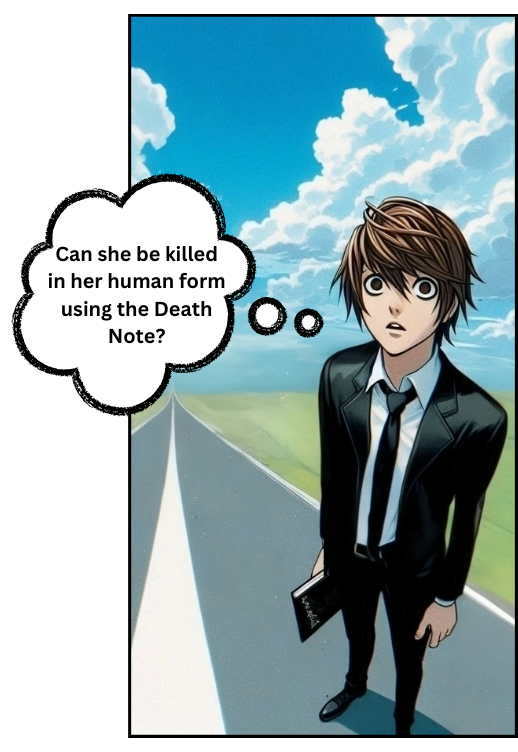Light Yagami thinking about using the death note against Angel BB, from chapter 4 of [The 10 Death Note Users]
 #DEATHNOTE