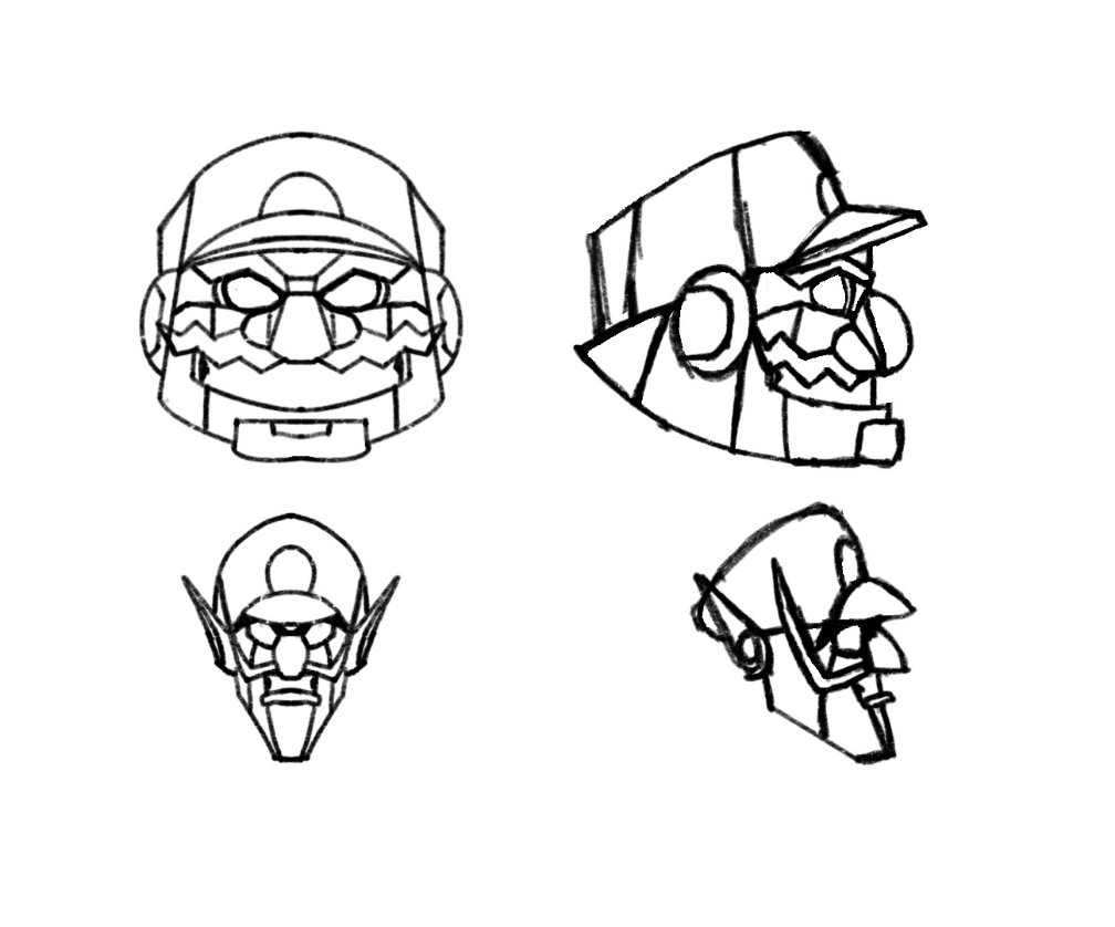 SwittCraft! 🔜TFcon Toronto (@swittcraft) on Twitter photo WIP head designs for Wario and Waluigi custom crossovers WIP head designs for Wario and Waluigi custom crossovers