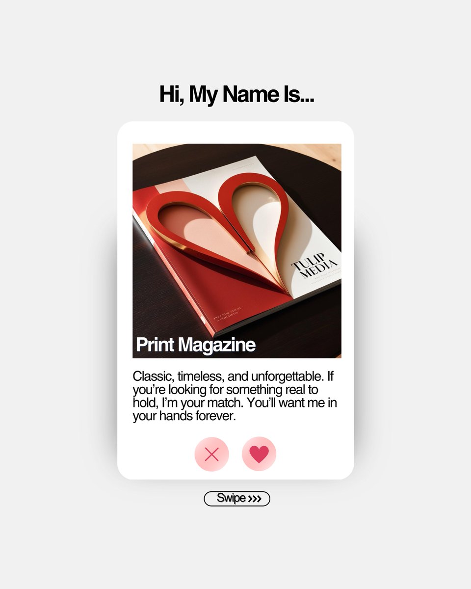 TulipMediaGroup's tweet photo. Meet Print and Digital, two magazine formats guaranteed to make the sparks fly and charm your audience! Not sure who���s ‘the one’? 💌 Check out our blog for the full breakdown, or visit https://t.co/UP3c8Ozipt 

...or slide into our DMs 😉 (no "u up" texts from us, promise) https://t.co/WtKmQWLQek