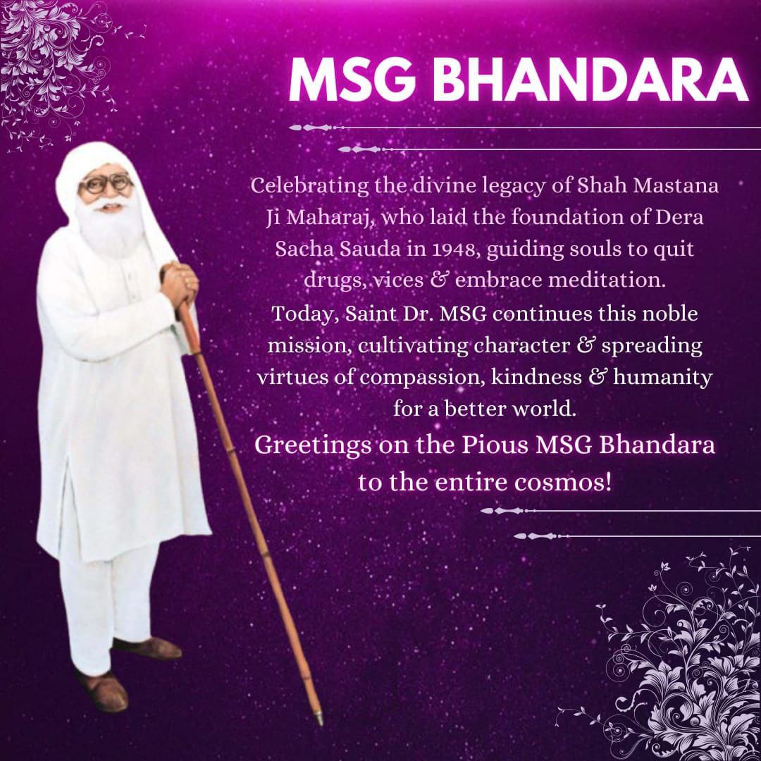 Priyanka_2457's tweet photo. Heartiest congratulations to Everyone❣️Pious
#133rdIncarnationDay  #SaiMastanaJi  incarnated to revive humanity, Changed our fate by teaching us values of spirituality,We Thank You for bestowing us heavenly delight, love and generosity!

Saint Dr MSG Insan 
MSG Bhandara https://t.co/Go4RKg011T