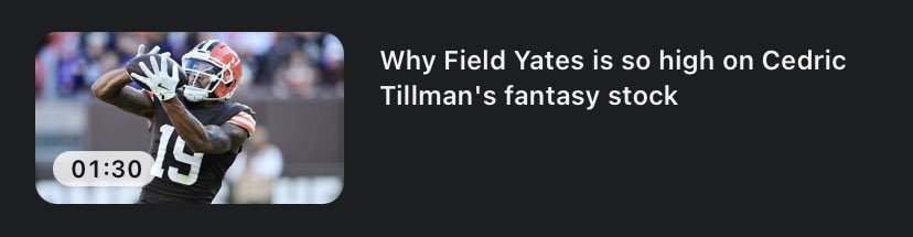 I’m a fan of your work, but <a href="/FieldYates/">Field Yates</a> how does this make sense? The Browns have played zero snaps in between these videos being released?