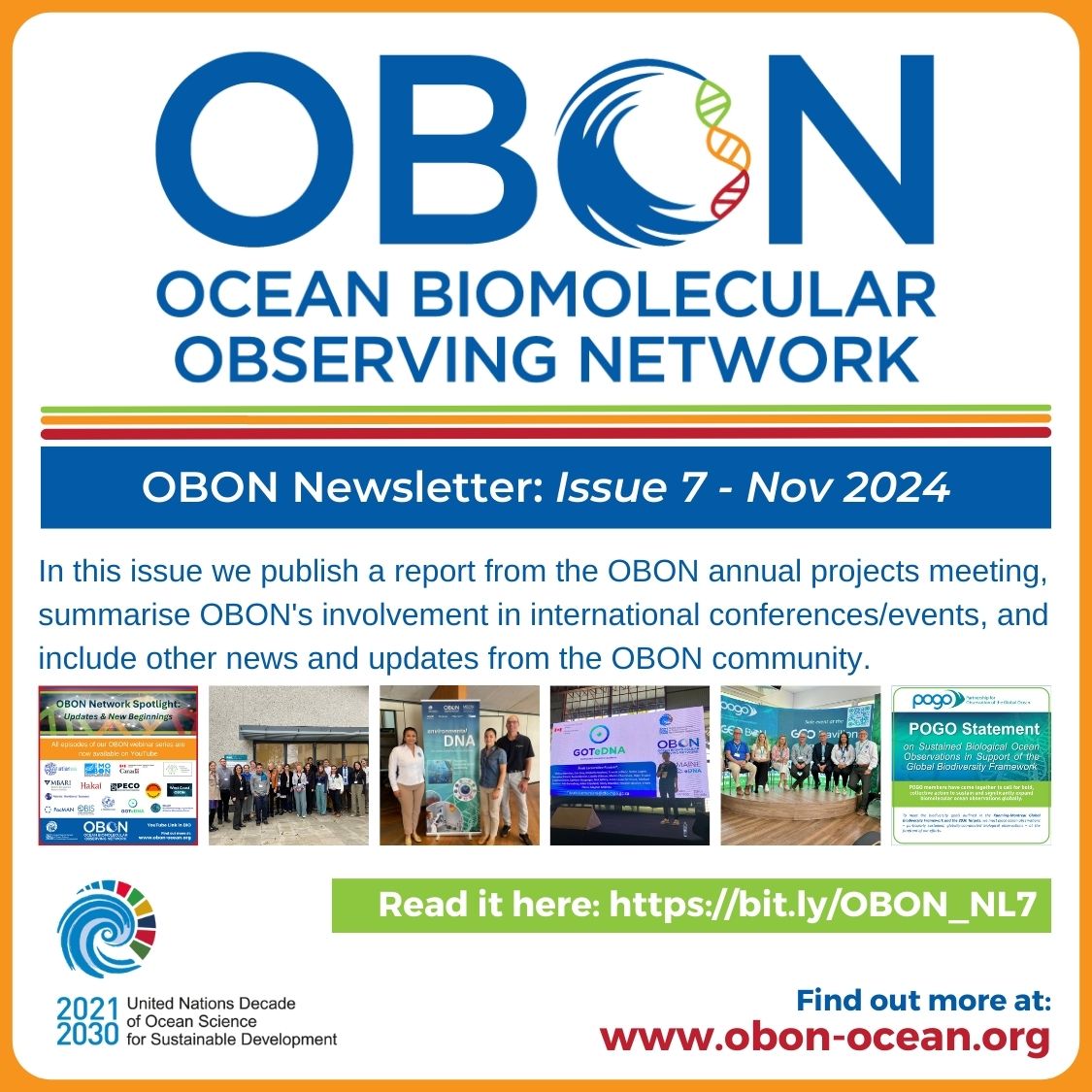 Check out the new OBON Newsletter: reports from the OBON Annual Project Meeting (hosted by <a href="/PlymouthMarine/">Plymouth Marine Lab</a>  and <a href="/POGO_Ocean/">POGO</a>), our activities at CBD COP16 and other international meetings, intro of new SAC members, and lots more!

mailchi.mp/b5b98358b3d2/o…