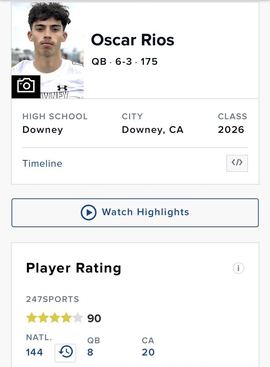 Blessed to be ranked #8 QB in the Country. A lot more work to be done but grateful!💯 #AGTG
