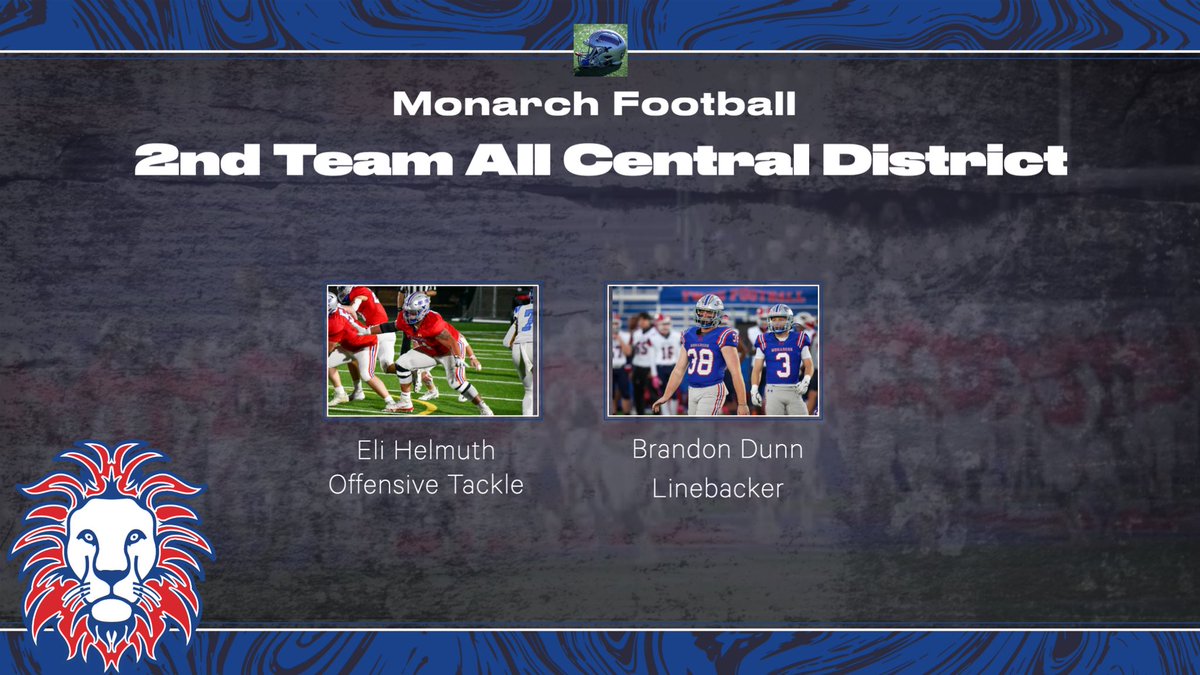 It’s a great day to be a Monarch!  Congratulations to <a href="/eli_helmuth/">Eli Helmuth</a>  and <a href="/Brandon23_dunn/">Brandon Dunn</a> for earning 2nd team all central district!  #theprocessrtb