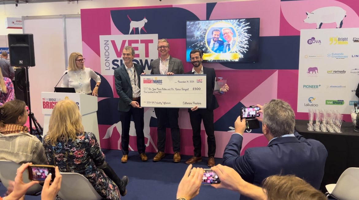 YAY!! We won the 2024 UK Industry Influencer Award!!thanks so much everyone for listening to our podcast <a href="/heartbeat_pod/">The Animal Heartbeat podcast</a> <a href="/CamVetSchool/">Cambridge Vet School</a> #TheBridgeClubBrightMinds