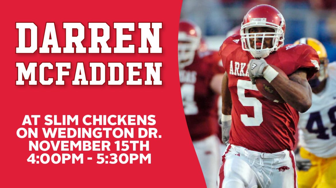 Darren McFadden (@dmcfadden20) on Twitter photo 5 n 5 plate mild wings ranch n honey mustard sauce okra instead of fries with a coke- Since 05! <a href="/slimchickens/">Slim Chickens</a> on Wedington @ 4 before we get ready for Horns Down. Come say what’s up! 5 n 5 plate mild wings ranch n honey mustard sauce okra instead of fries with a coke- Since 05! <a href="/slimchickens/">Slim Chickens</a> on Wedington @ 4 before we get ready for Horns Down. Come say what’s up!