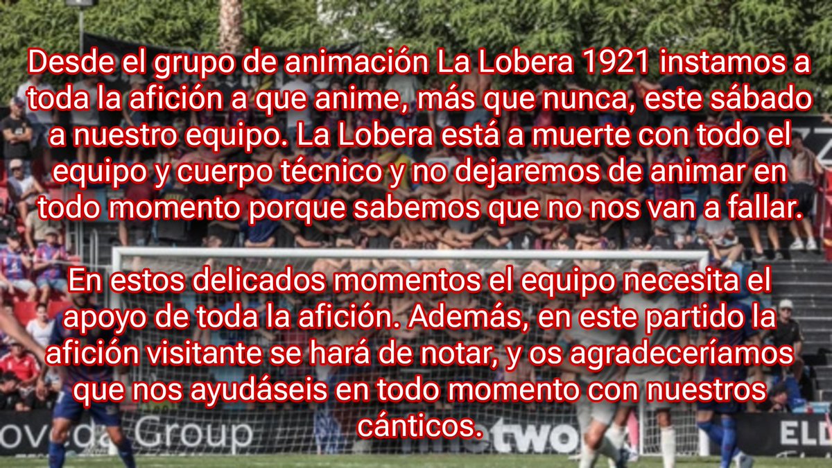 ESTAMOS CON VOSOTROS. SIEMPRE.

Os necesitamos, afición.