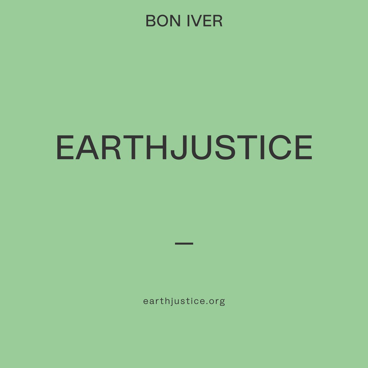 boniver's tweet photo. Bon Iver is donating to @Earthjustice.

Earthjustice wields the power of law and the strength of partnership to protect people’s health, to preserve magnificent places and wildlife, to advance clean energy, and to combat climate change. 

https://t.co/d4zMGKDzSf https://t.co/ZnsWbZlsOu