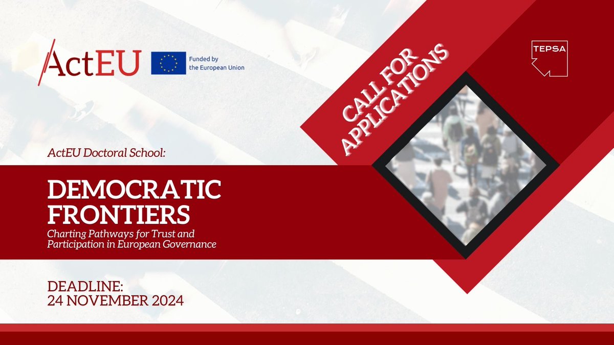 Eftichia Teperoglou (@efteperoglou) on Twitter photo 🗣️#CallForApplications‼️ You are still on time to register for our #ActEU Doctoral School!
👉Learn more & apply over on <a href="/tepsaeu/">Trans European Policy Studies Association</a>'s website 🌐tepsa.eu/events/call-fo…
🗓️Deadline: 24 November
<a href="/unidue/">Uni Duisburg-Essen @unidue.bsky.social</a> <a href="/Saar_Uni/">Universität Saarland</a> 🗣️#CallForApplications‼️ You are still on time to register for our #ActEU Doctoral School!
👉Learn more & apply over on <a href="/tepsaeu/">Trans European Policy Studies Association</a>'s website 🌐tepsa.eu/events/call-fo…
🗓️Deadline: 24 November
<a href="/unidue/">Uni Duisburg-Essen @unidue.bsky.social</a> <a href="/Saar_Uni/">Universität Saarland</a>