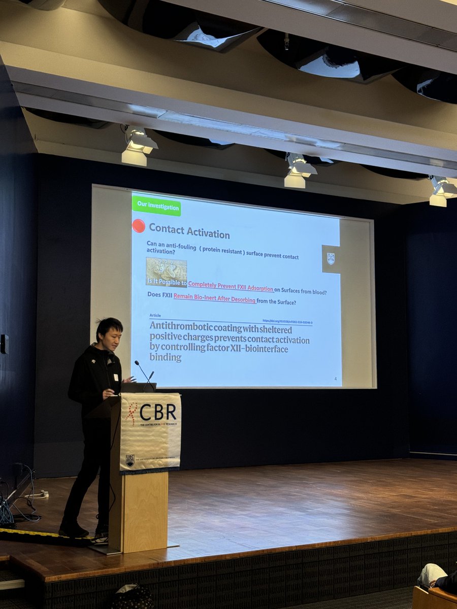 Jay Kizhakkedathu Lab (@jaykizlab) on Twitter photo Dr. Haifeng Ji presenting the results of our paper hot off the press at the <a href="/CBR_UBC/">UBC Centre for Blood Research</a> Earl W. Davie symposium. Dr. Haifeng Ji presenting the results of our paper hot off the press at the <a href="/CBR_UBC/">UBC Centre for Blood Research</a> Earl W. Davie symposium.