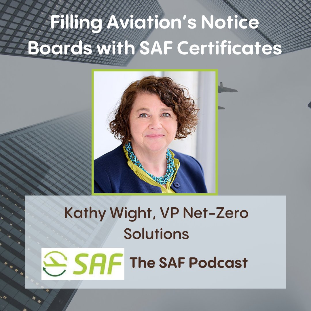 The SAF Podcast hosted World Energy VP, Net-Zero Solutions, Kathy Wight, to talk about how sustainable aviation fuel (SAF) leads to SAFc which enables carbon reduction for customers anytime, anywhere.

ow.ly/ZBr450U7jj9