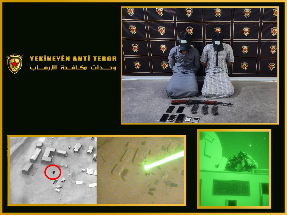 antiteroryat's tweet image. وحداتنا تفكّك خليَّة إرهابيَّة لـ&quot;داعش&quot; بريف دير الزور الشّماليّ &quot; ببلدة &quot;الدّشيشة&quot;، يوم الأربعاء، 13 نوفمبر/ تشرين الثّاني
العمليَّة جرت بمشاركة ودعم من قوّات التَّحالف الدّوليّ، حيث تَمَّ إلقاء القبض على عضوين في الخليَّة الإرهابيَّة.
#YEKÎNEYÊN_ANTÎ_TEROR_YAT