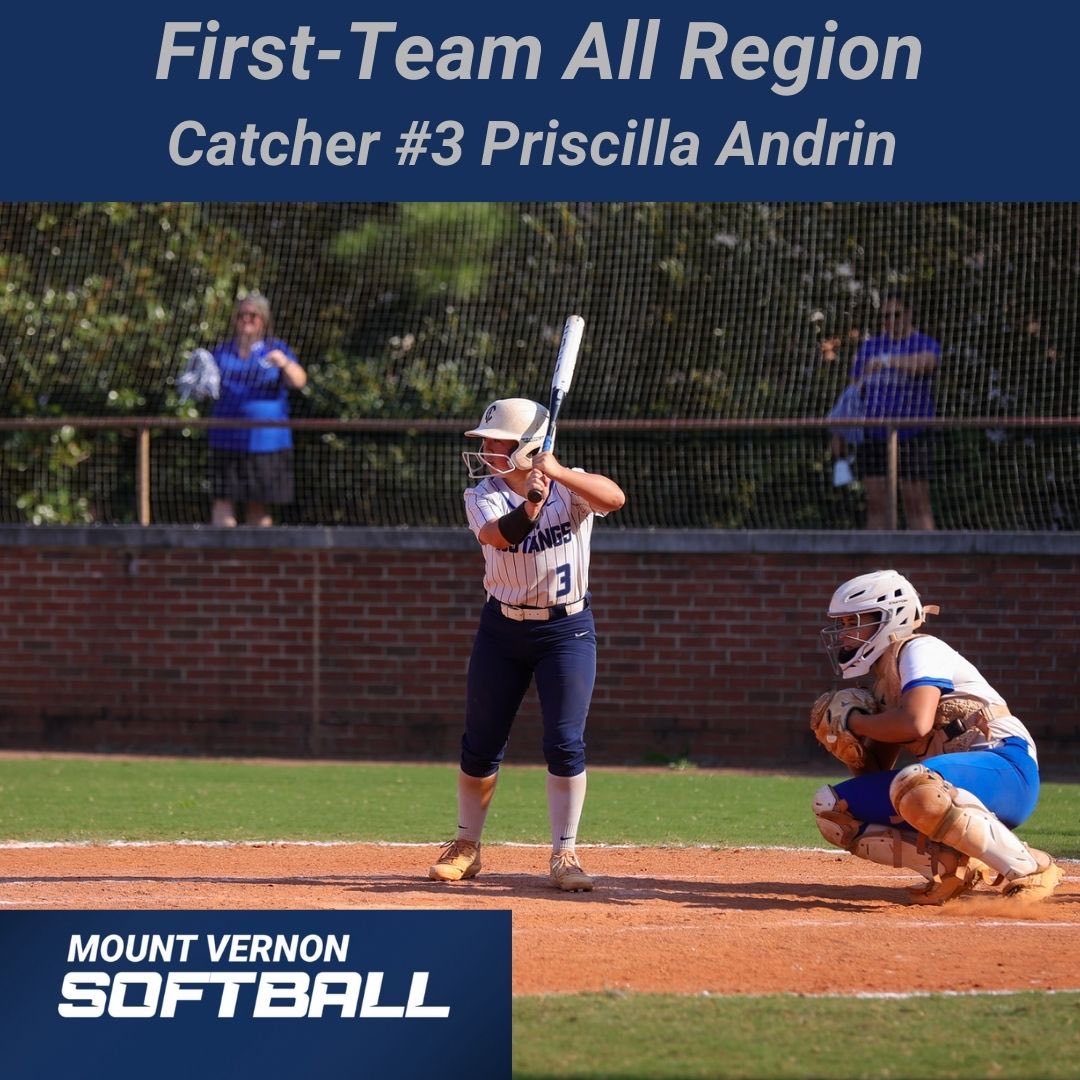 Mount Vernon Mustangs Softball (@mvm_softball) on Twitter photo Congratulations Priscilla Andrin on being named to the Region 5, Class A First Team! <a href="/MV_Athletics/">Mount Vernon Athletics</a> Congratulations Priscilla Andrin on being named to the Region 5, Class A First Team! <a href="/MV_Athletics/">Mount Vernon Athletics</a>
