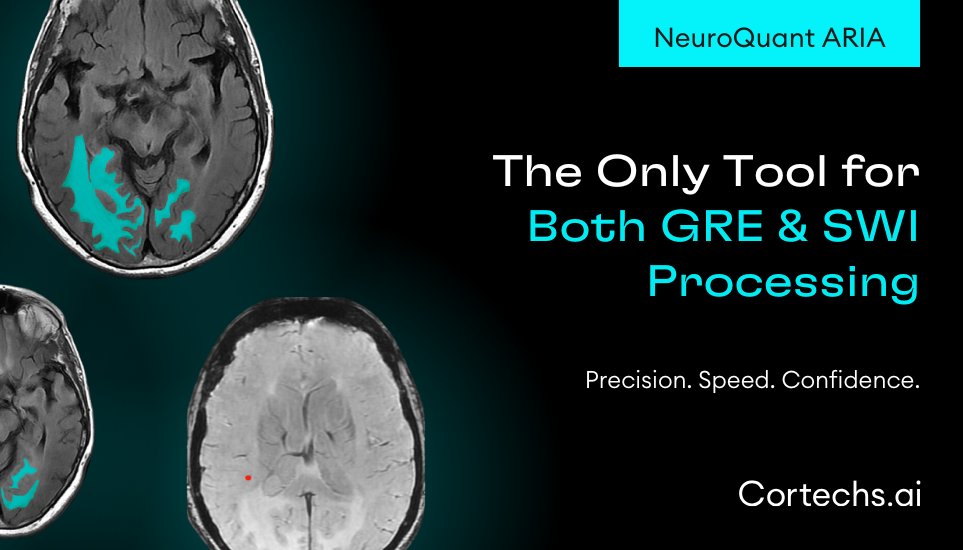 Cortechs_ai's tweet image. 🚨 Leading Neuroimaging Advancements 🚨

Cortechs&apos;s NeuroQuant® ARIA is the only FDA-cleared tool for both GRE &amp;amp; SWI processing. Precision ARIA detection, adopted by top institutions. 🧠

Read more: prn.to/48UjRsr #NeuroQuant #AI #MRI #ARIA