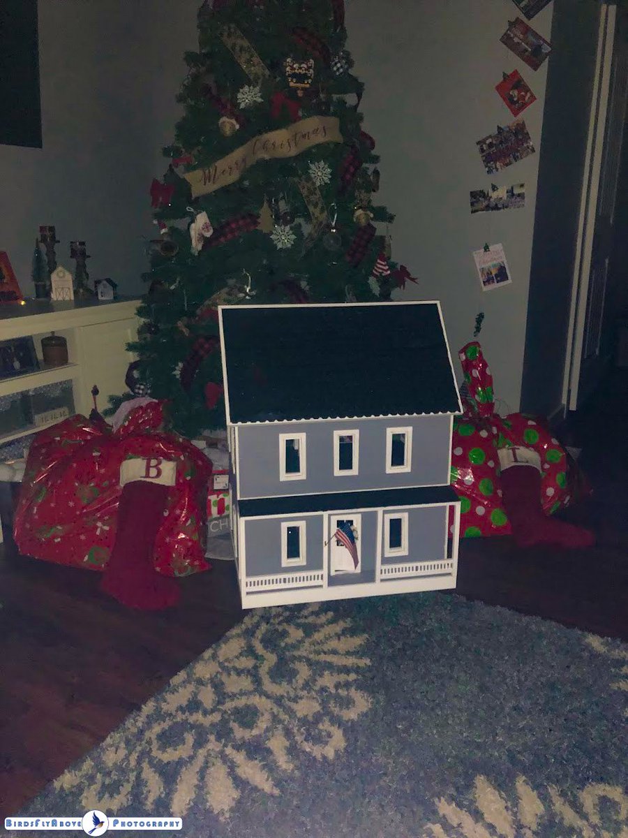BirdsFlyAbove's tweet image. This is a doll house I made for my daughter. She helped me build it but did not think it would be done for Christmas. I made sure it was under the tree for her. #Woodworking #woodworker #handmade