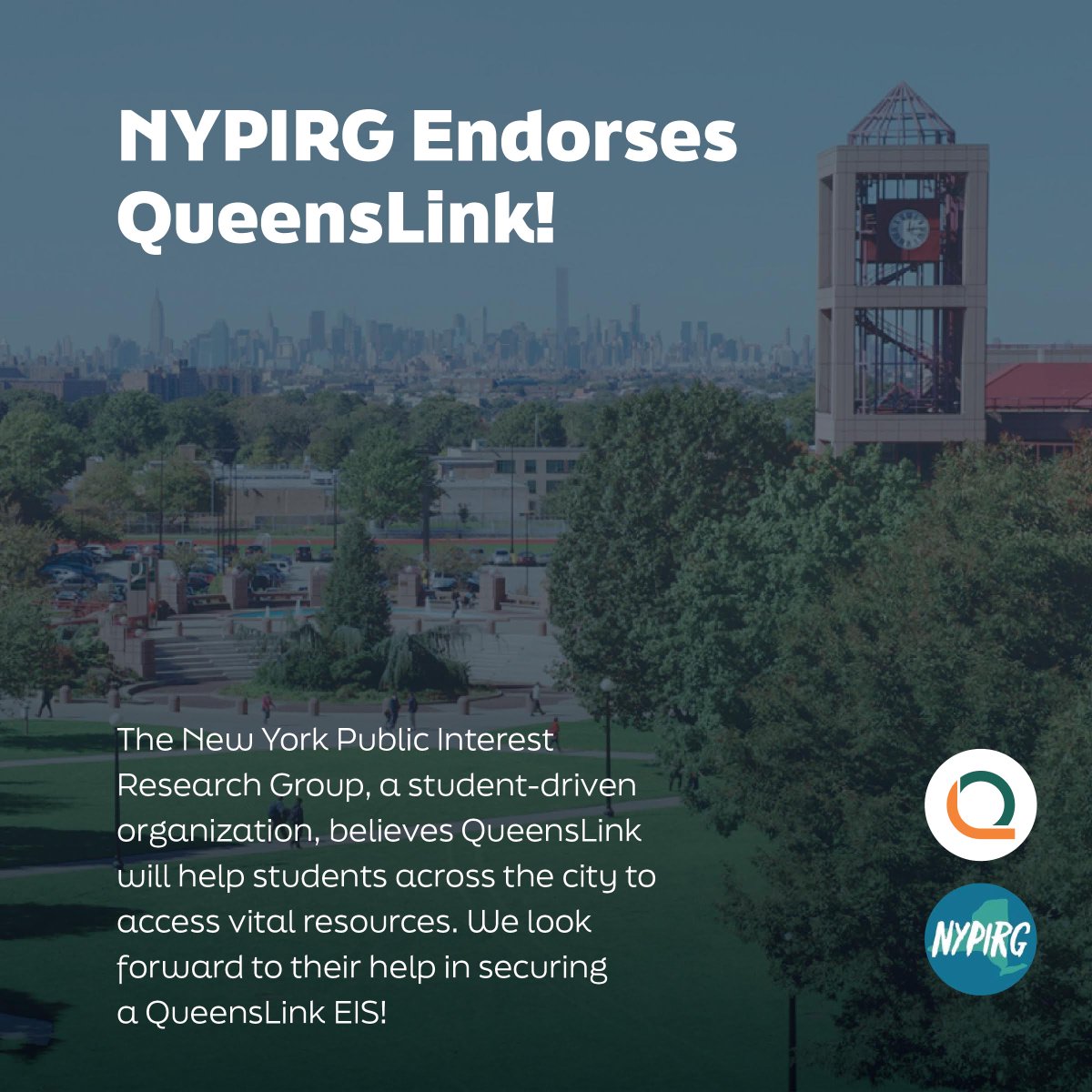thequeenslink's tweet photo. We're proud to have the support of NYPIRG (New York Public Interest Research Group), and we welcome them to the fight for better connectivity across Queens! Let's #BuildtheQueensLink !! https://t.co/SgH4dlXyow