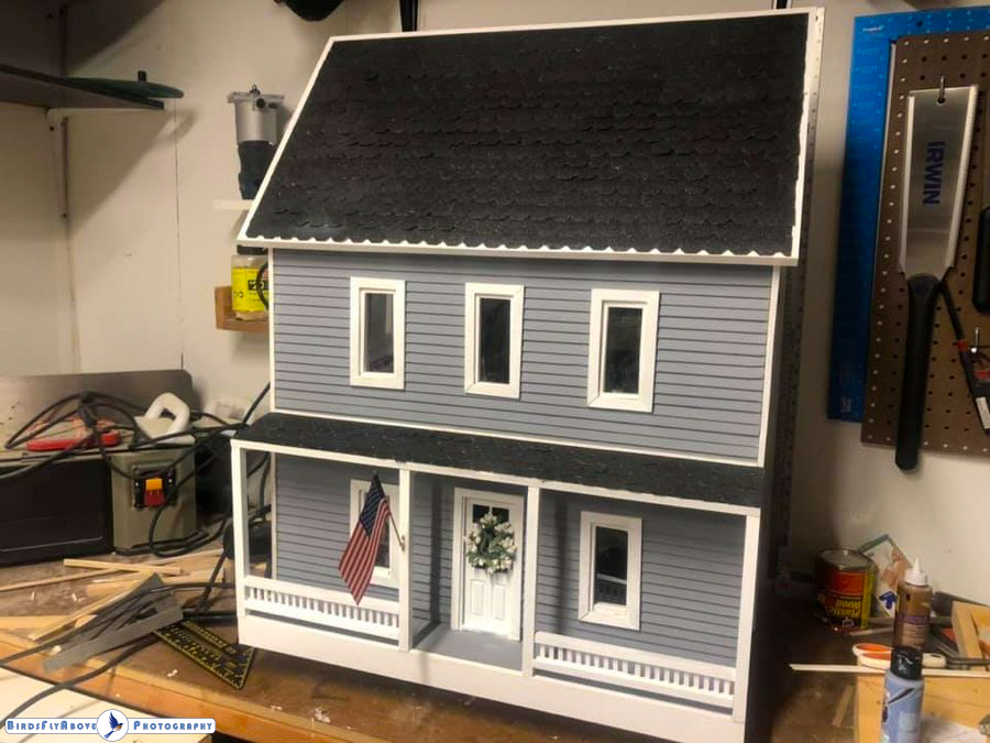 BirdsFlyAbove's tweet image. This is a doll house I made for my daughter. She helped me build it but did not think it would be done for Christmas. I made sure it was under the tree for her. #Woodworking #woodworker #handmade
