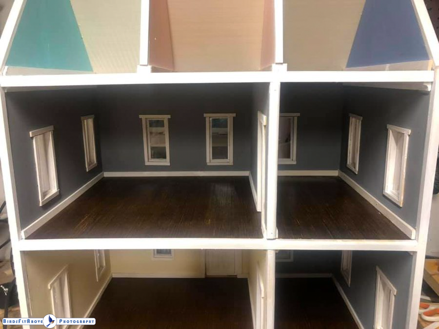 BirdsFlyAbove's tweet image. This is a doll house I made for my daughter. She helped me build it but did not think it would be done for Christmas. I made sure it was under the tree for her. #Woodworking #woodworker #handmade