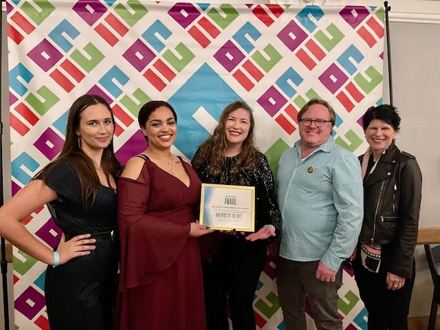 MizeRestaurants's tweet photo. Congratulations to Larresa, Mize QSR Staff Accountant, on winning the Suki Blakely Performing Arts Award for her role in "Brothers of the Dust", written by Darren Canady. Thanks to ArtsConnect for a fantastic night! #TeamMize https://t.co/7fd2oIo6fj