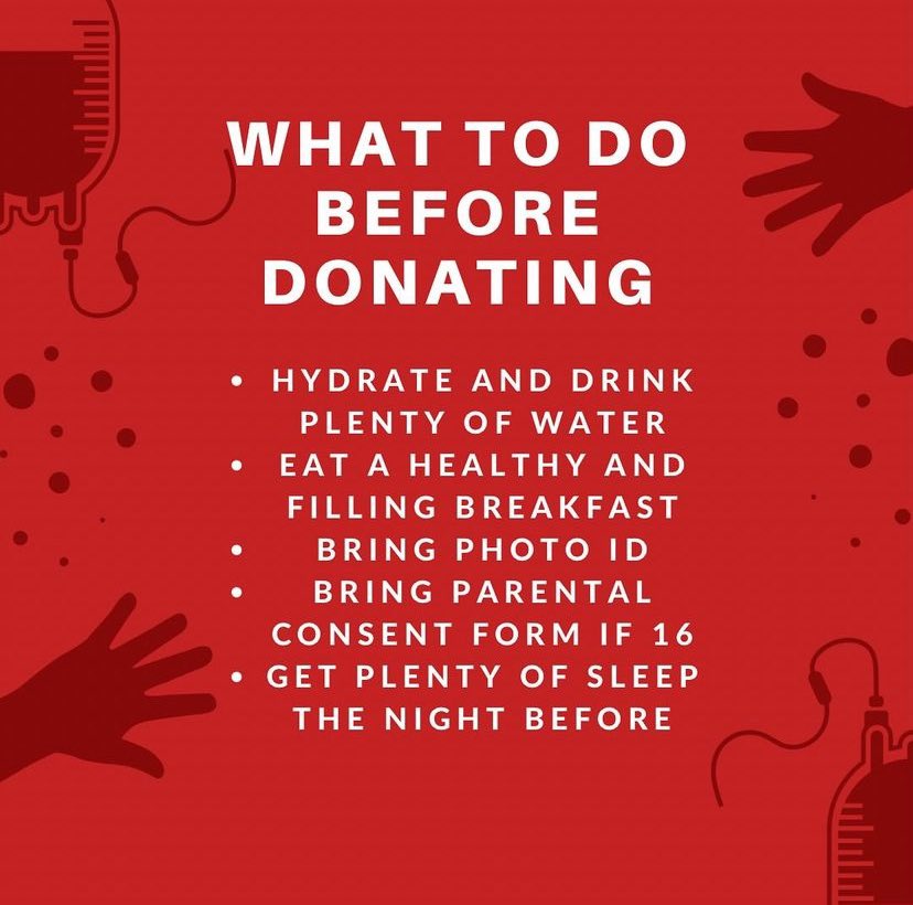 our fall blood drive is TOMORROW!!!
make sure to hydrate, eat good meals, and get a good nights rest!!