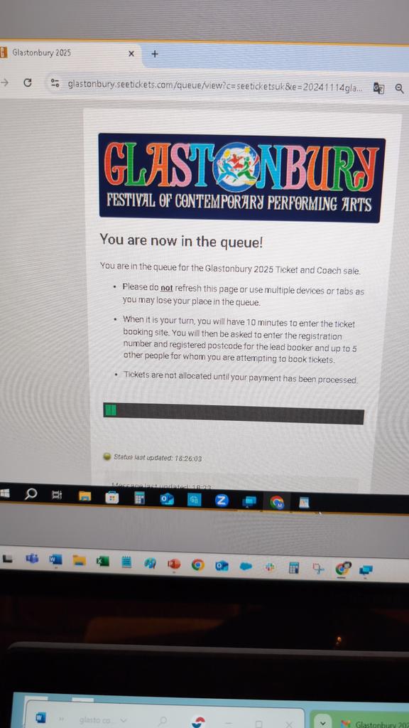 Same disappointment as always. 2 bars did not even progress at all during the whole time <a href="/glastonbury/">Glastonbury Festival</a>  #seetickets #Glastonbury