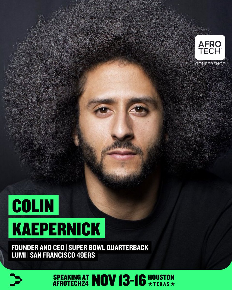 Today I'll be hitting the <a href="/AfroTech/">AfroTech</a> stage with Colin Kaepernick (<a href="/Kaepernick7/">Colin Kaepernick</a>) for a powerful conversation about AI, the creator economy, and owning our narratives. From the football field to founding Lumi, Colin's journey inspires transformation— can’t wait to see you there!
