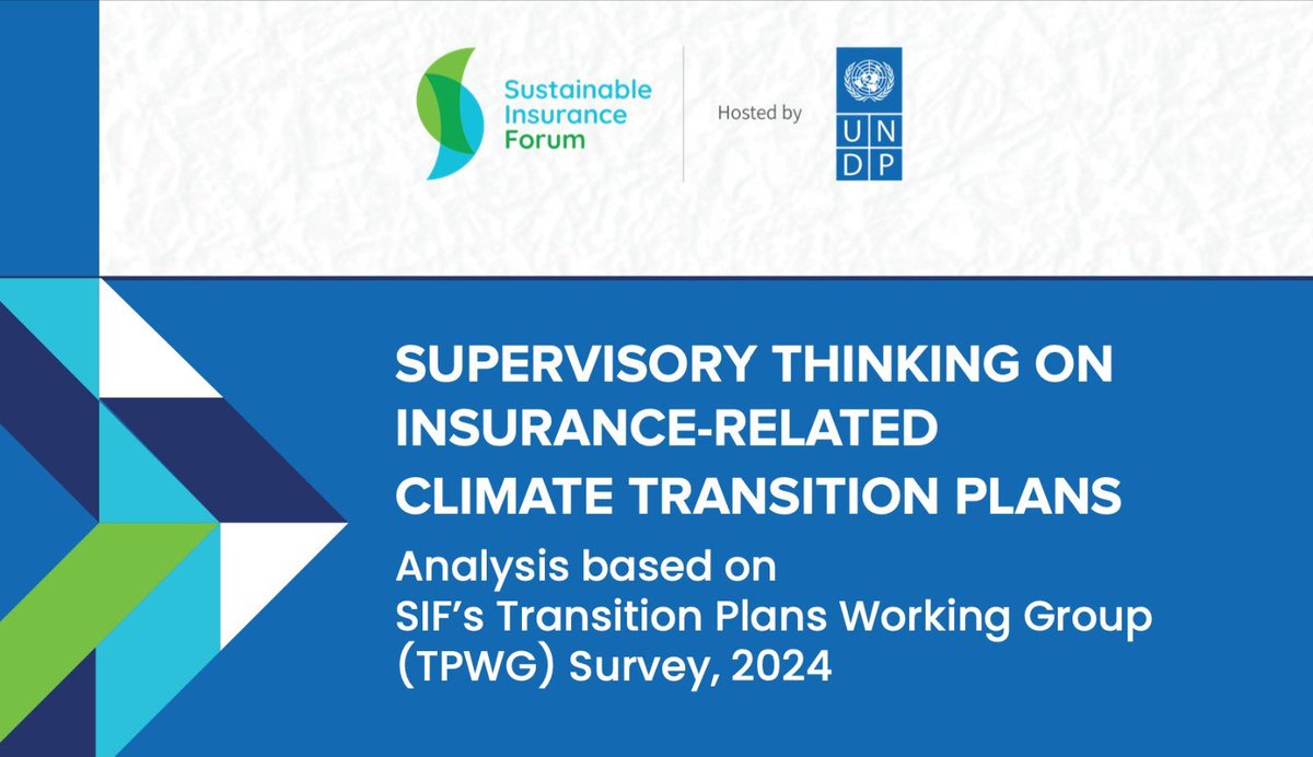 The 'Supervisory Thinking on Insurance-related Climate Transition Plans' Report released by <a href="/UNDP/">UN Development</a>'s <a href="/SIFForum/">UNDP Sustainable Insurance Forum (SIF)</a> at #CO929 Finance Day will enable insurance supervisors to tackle challenges &amp; guide the global transition to a sustainable economy.🌱

Learn more:go.undp.org/ojw