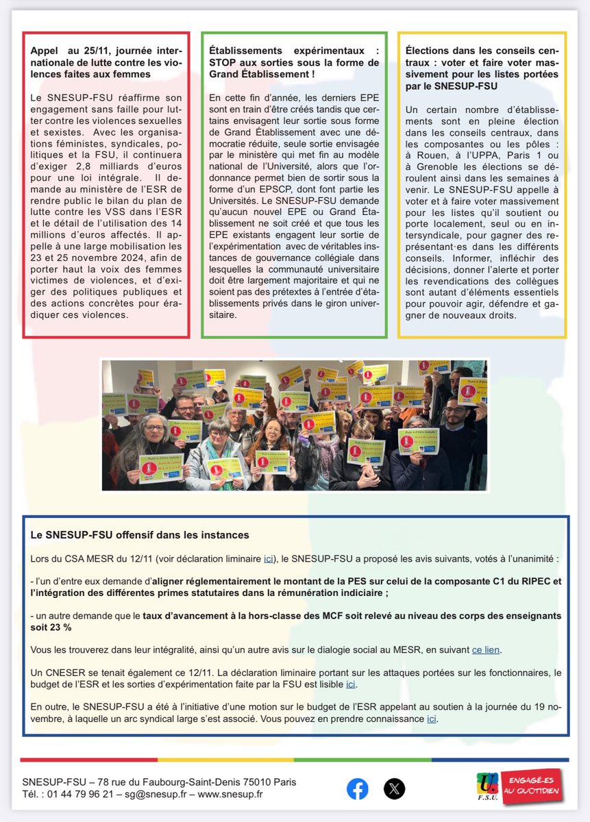 📢Une offensive nécessaire pour construire une mobilisation large et dans la durée‼️✊

 Appel de la commission administrative du <a href="/SnesupFsu/">SNESUP-FSU</a> du 14 novembre 2024 

#19novembre #5decembre #FonctionPublique #Budget
👇👇

snesup.fr/sites/default/…