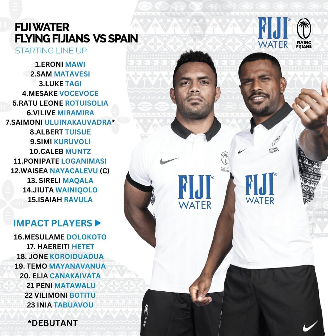 fijirugby's tweet photo. FIJI Water Flying Fijians squad to take on Spain this weekend.

📺 Live on FBC Sports

#fijiwater #FlyingFijians #fijiairways #visionmotors #ShopNSave https://t.co/vUF6AkCyw3
