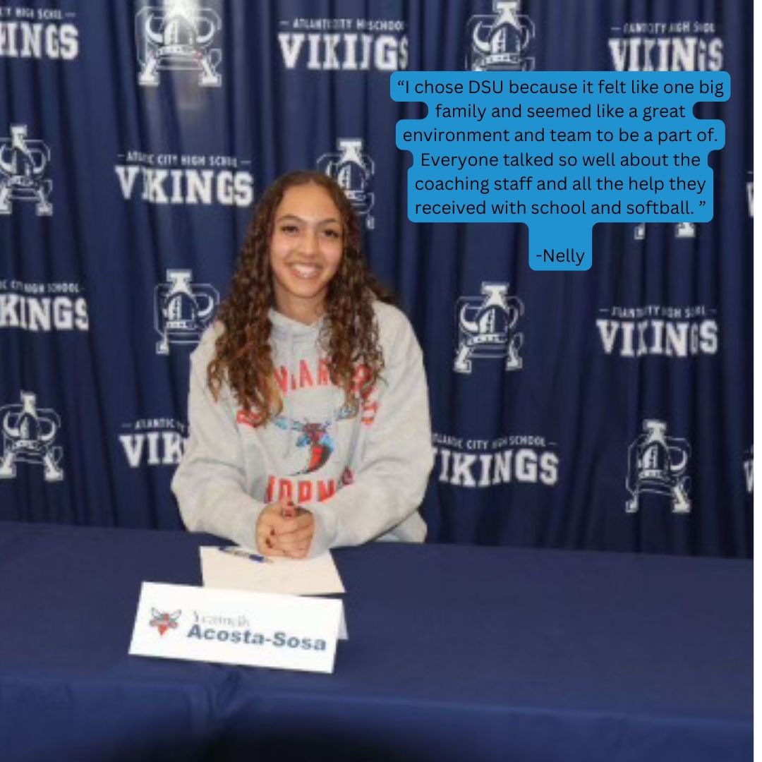 Please help us welcome Nelly Sosa, to the Delaware State Hornet Softball family! Nelly is a pitcher/outfielder from Ventnor City, NJ. 

We are excited you chose to spend your next four years here at Delaware State University.

Congratulations Nelly!!