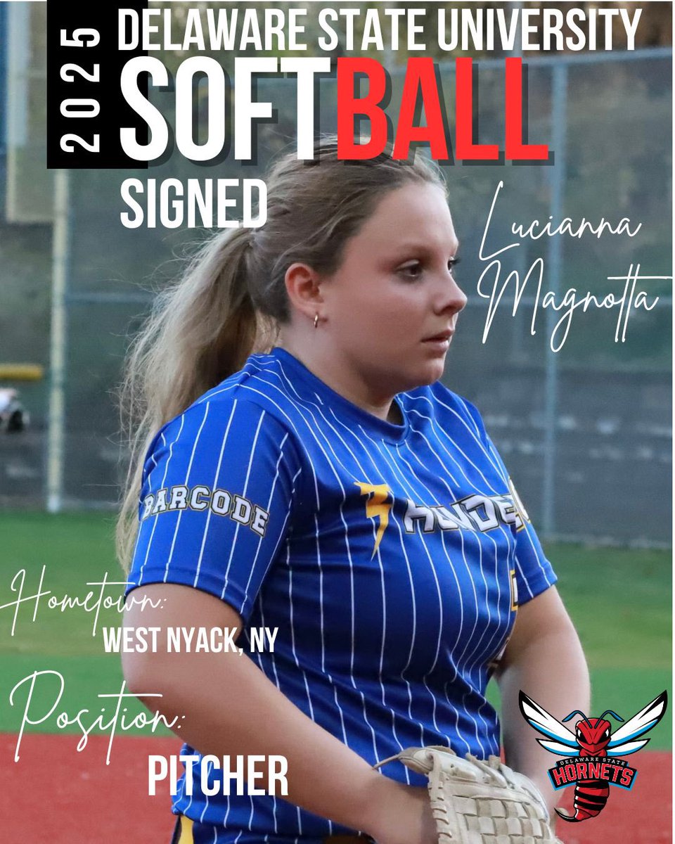 Please help us welcome Lucianna Magnotta, to the Delaware State Hornet Softball family! Lucianna is a pitcher from West Nyack, NY.

We are excited you chose to spend your next four years here at Delaware State University.

Congratulations Lucianna!!