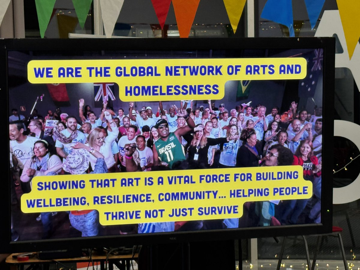 Michael Chandler (@mlchandler01) on Twitter photo ‘Art means hope’
‘I wouldn’t be here w/o <a href="/artshomelessint/">Arts & Homelessness International</a>’
A wonderful, inspiring eve w/ friends, artists & activists celebrating AHI’s 5th anniversary.
Bravo <a href="/mrmattpeacock/">Matt Peacock</a> <a href="/DavidTovey1975/">David John Tovey</a> <a href="/samra_said/">Samra</a> <a href="/MissKatieB1/">Katie Langford</a> <a href="/SurfingSofas/">Surfing Sofas</a> & all.
Support here donate.giveasyoulive.com/charity/arts-a… ‘Art means hope’
‘I wouldn’t be here w/o <a href="/artshomelessint/">Arts & Homelessness International</a>’
A wonderful, inspiring eve w/ friends, artists & activists celebrating AHI’s 5th anniversary.
Bravo <a href="/mrmattpeacock/">Matt Peacock</a> <a href="/DavidTovey1975/">David John Tovey</a> <a href="/samra_said/">Samra</a> <a href="/MissKatieB1/">Katie Langford</a> <a href="/SurfingSofas/">Surfing Sofas</a> & all.
Support here donate.giveasyoulive.com/charity/arts-a…