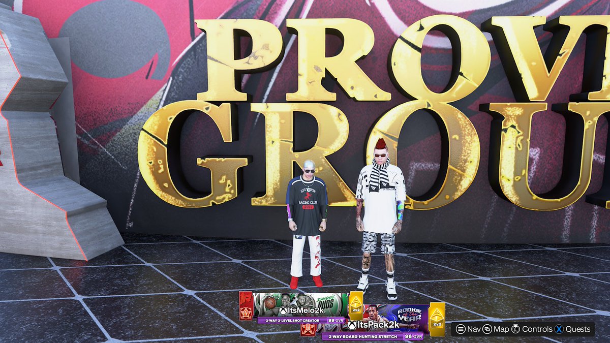 ItsMelo2k's tweet photo. Got my bro Pack to finally play with me and we just hit Gold for 2V2 on Proving Grounds. Ik it’s not platinum but we’ll take it 😅. #PackAndMeloReurn #NBA2K25 https://t.co/WgRHt4XHpJ