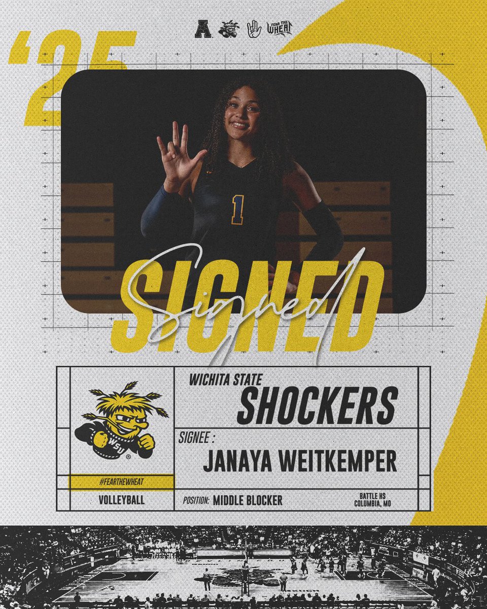 Wichita State Volleyball (@goshockersvb) on Twitter photo Welcome to the family, Janaya 🙌
An explosive athlete with big-time potential, <a href="/JWeitkemper1/">Janaya Weitkemper</a> is 316 bound 🫡 Welcome to the family, Janaya 🙌
An explosive athlete with big-time potential, <a href="/JWeitkemper1/">Janaya Weitkemper</a> is 316 bound 🫡