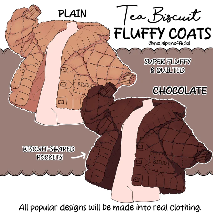 Tea biscuit coats 
