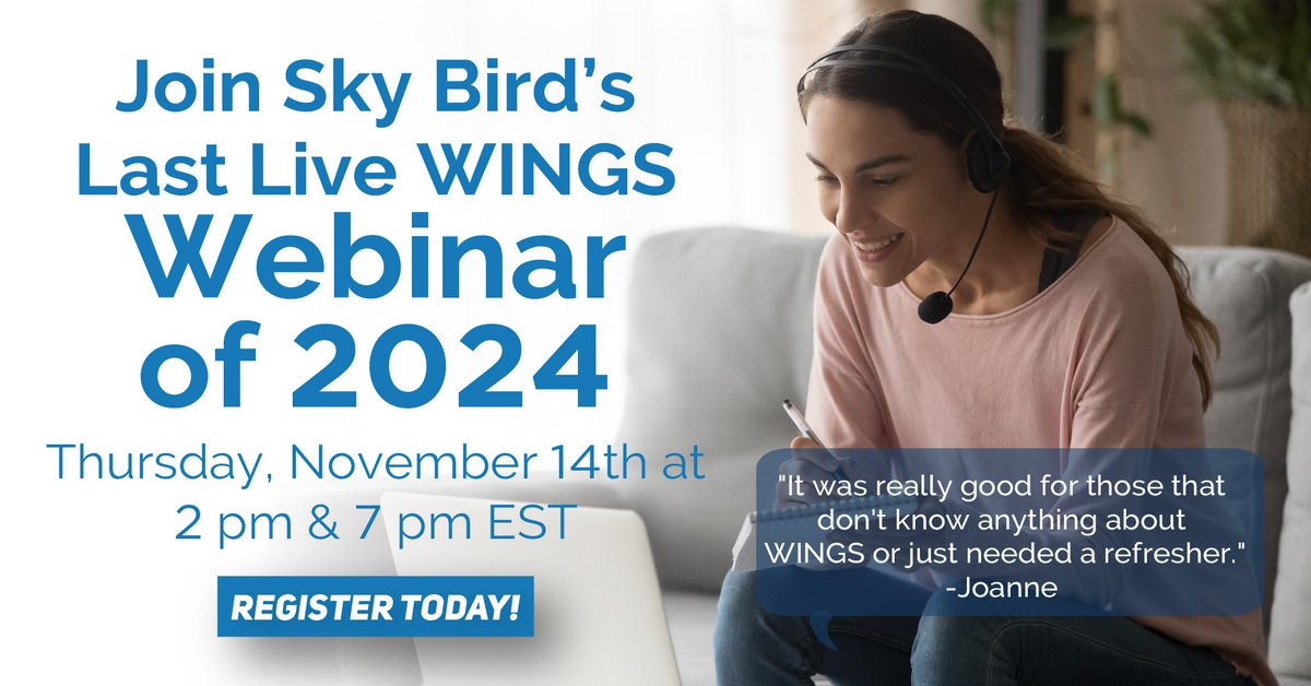 SkyBirdTravel's tweet image. Join Sky Bird’s last WINGS Webinar of the year today at 2 PM and 7 PM EST! Whether you’re looking to boost your bookings or enhance client experiences, this is your chance to learn it all.

Register here: bit.ly/4eFa9wd

#SkyBird #SkyBirdTravel #WINGS #TravelAgent