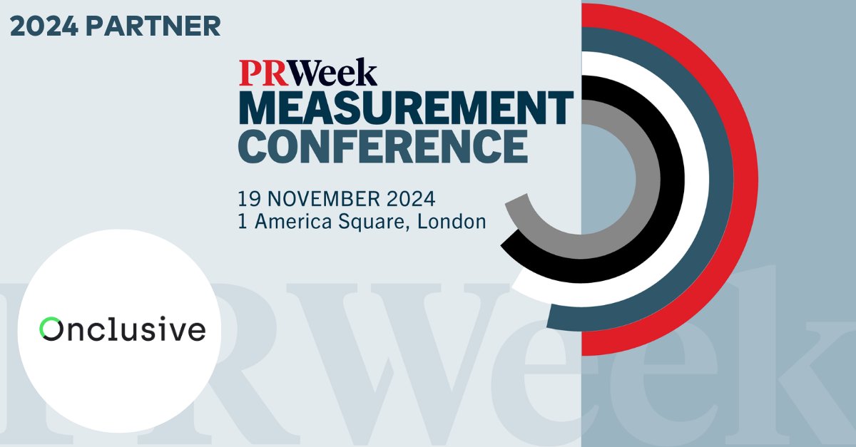 We can't wait to welcome you all to <a href="/prweekuknews/">PRWeek UK</a> Measurement Conference on Tuesday 19 November.

Thank you to our partner <a href="/Onclusive/">Onclusive</a>.
You can still get your tickets: measurement.prweek.com/booking