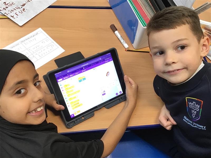 Year 3 have started their computing unit of programming using Scratch. Today, they made a plan of what action their Sprite would complete and then tested out their plan to see if it was successful or whether they needed to debug any issues.