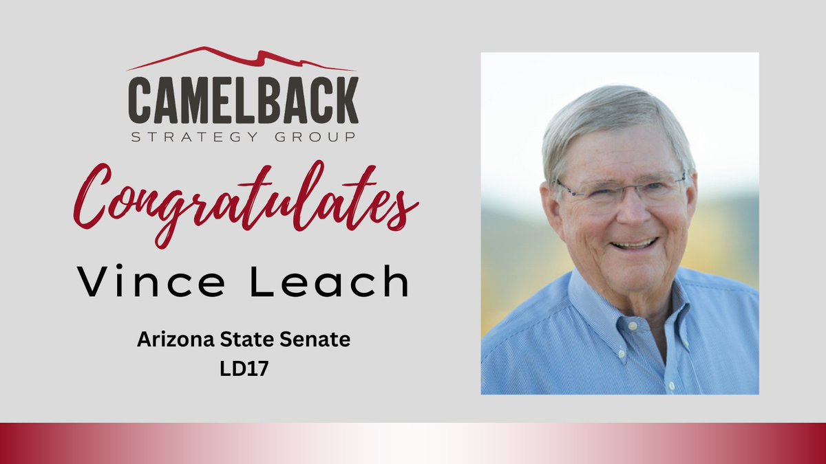 Congratulations to <a href="/VinceLeach/">Vince Leach</a> on his return to the AZ Senate! #AZLD17!