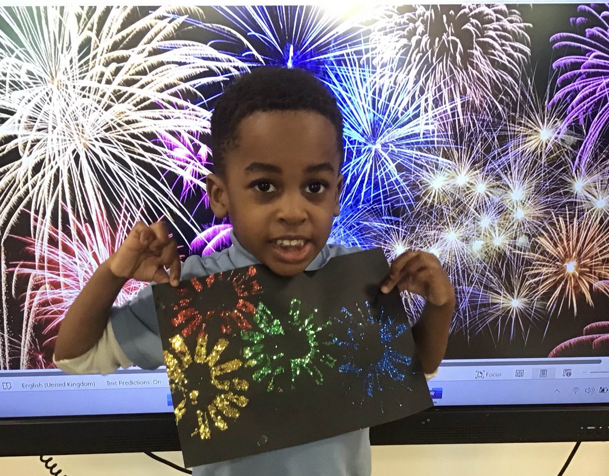 This week in Nursery, the Ducklings have been learning about fireworks and how they are used as part of lots of celebrations. We watched a video of a firework display and the children talked about what colours they could see and what sounds they could hear!