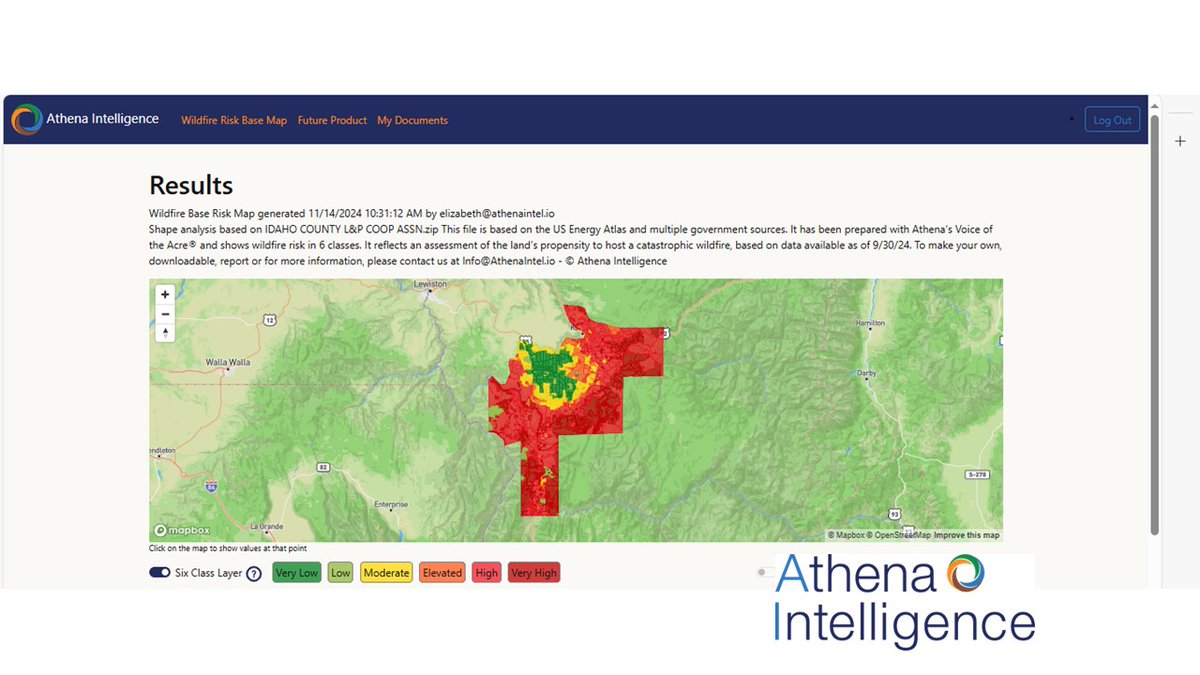 AthenaIntel's tweet photo. #Idaho #rural #electric #coops - wondering about your #2025 #wildfire #risk? Reach out to Info@AthenaIntel.io to get a #GIS Map that can be uploaded in #ESRI #ArcGIS showing your risk. https://t.co/0DduzOUdNu